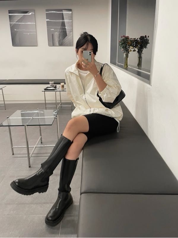 MUSINSA | MATIN KIM MATIN KIM LOGO COATING JUMPER IN BLACK