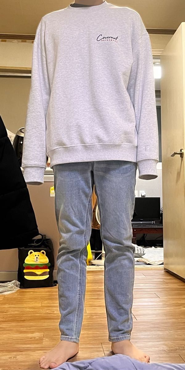 MUSINSA | MUSINSA STANDARD SLIM CROPPED DENIM PANTS [SKY BLUE]