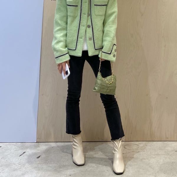 ★TOUT Y EST★ Lucky Pleats Knit Starry Cellbag Peridot 0JSM ☆TOUT Y EST☆ Lucky Pleats Knit Starry Cellbag Peridot 0JSM