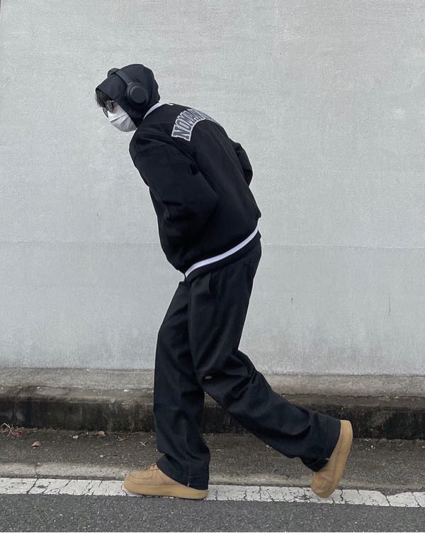MUSINSA | NOMANUAL TAYLOR VARSITY JACKET - BLACK