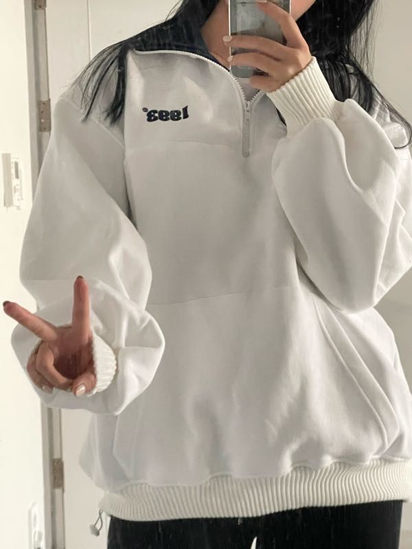 MUSINSA | 1993STUDIO Vintage Half Zip Up_White