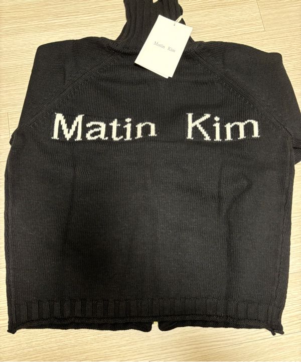Matin Kim ブラック ジップアップニット Matin Kim マーティン キム