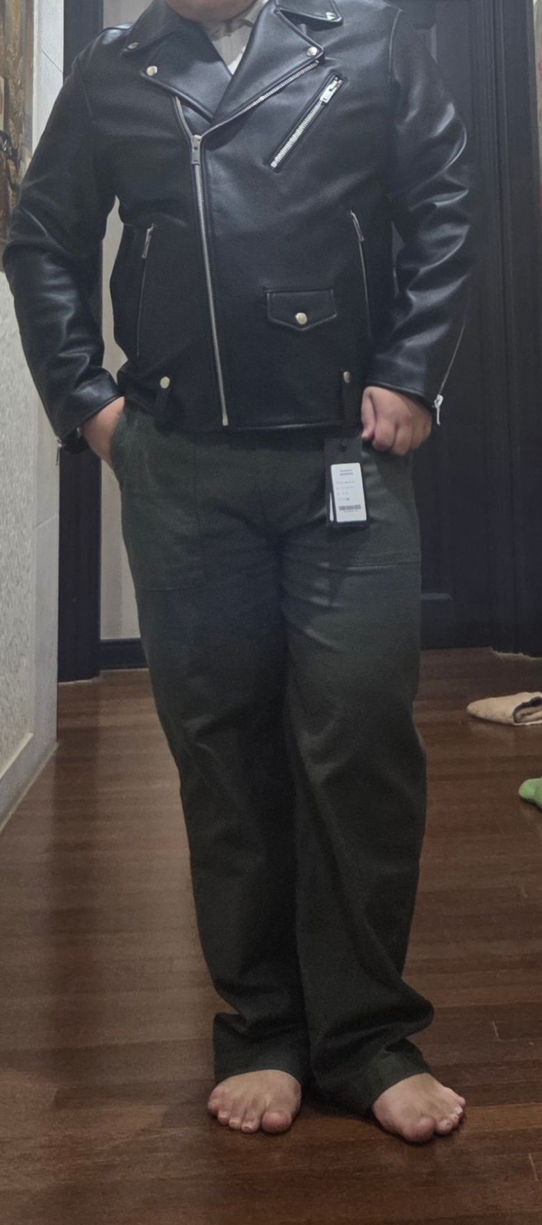 MUSINSA | MUSINSA STANDARD LAMBSKIN OVERSIZED MOTORCYCLE JACKET_BLACK