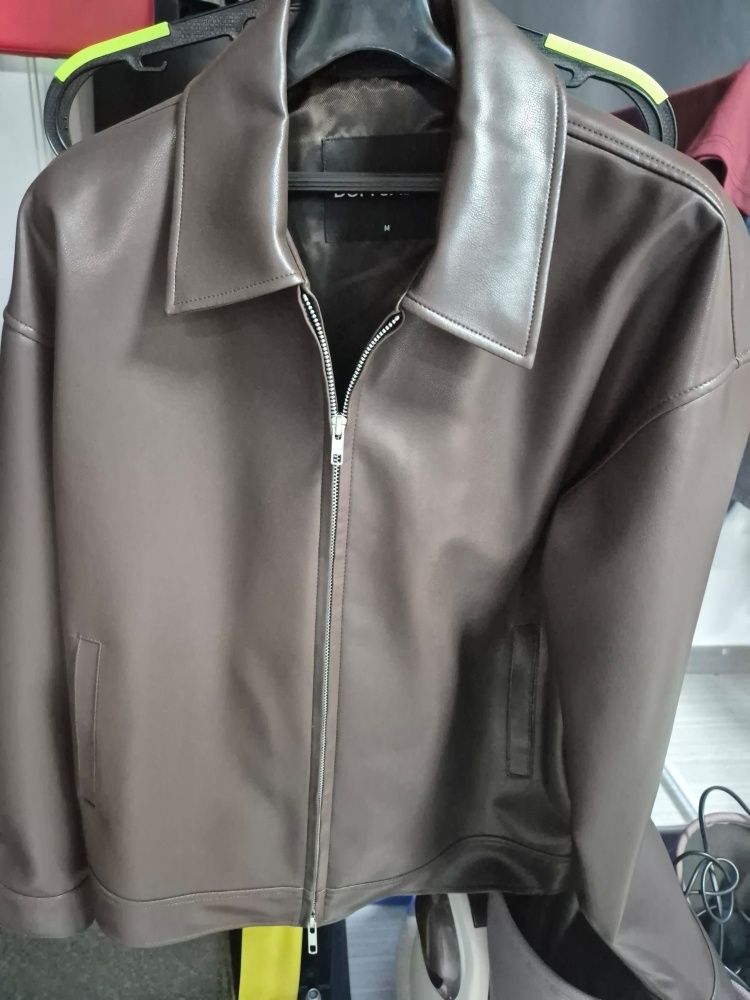 MUSINSA | DOFFJASON OVERSIZED VEGAN LEATHER SINGLE BREASTED JACKET