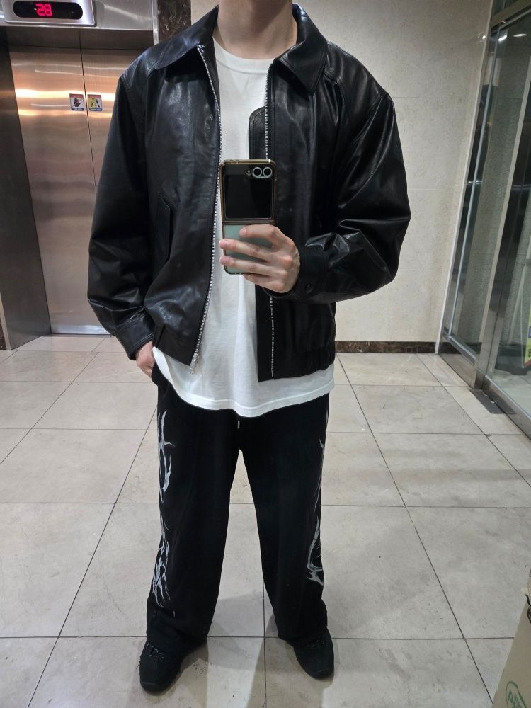 MUSINSA | DOFFJASON OVERSIZED LAMBSKIN BOMBER JACKET