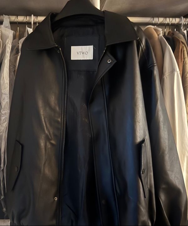 MUSINSA公式 | VTWO 465-3 VEGAN LEATHER OVERFIT JACKET_BLACK