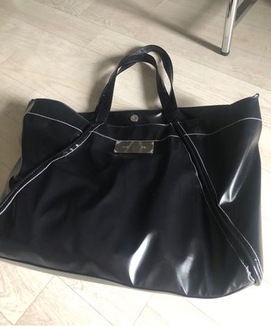 MUSINSA | MATIN KIM BIG COATING TOTE BAG IN BLACK