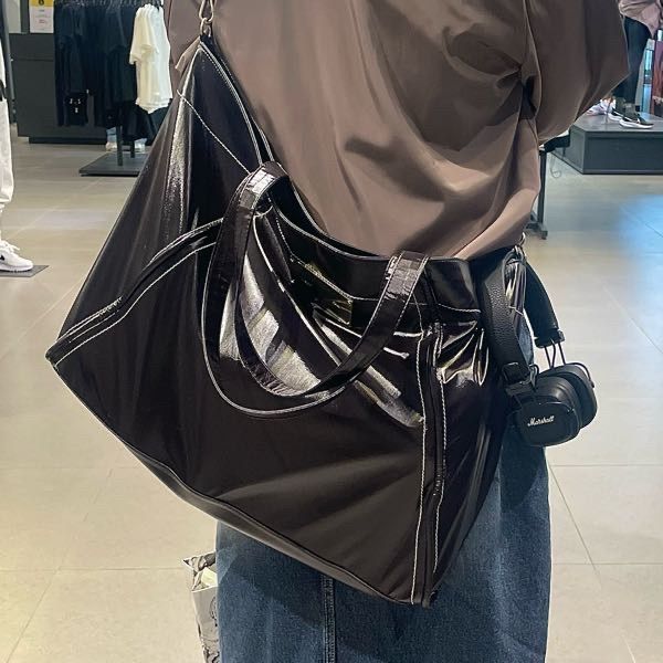 MUSINSA | MATIN KIM BIG COATING TOTE BAG IN BLACK