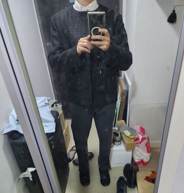 MUSINSA公式 | MUSINSA STANDARD ラウンドネックツイードジャケット