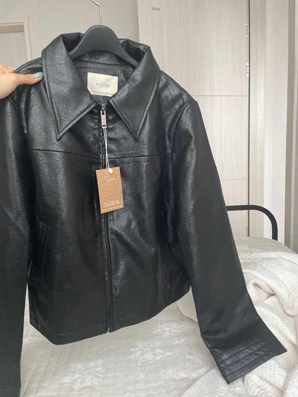 SIYAZU ■ SIOT4023 Fake Leather Crop JK MUSINSA | SIYAZU SIOT4023 Fake Leather Crop JK_Black