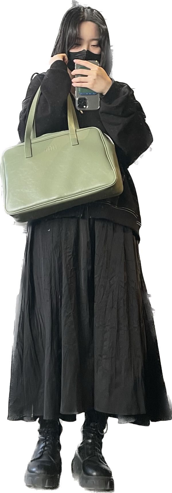 MUSINSA | FILLINTHEBLANK Trapezoid Shoulder Bag (mint)