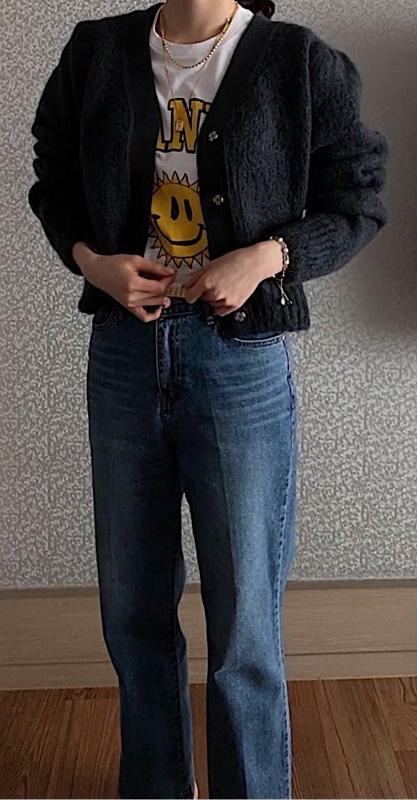 MUSINSA公式 | AMOMENTO GRANDMA CARDIGAN - DARK GREY