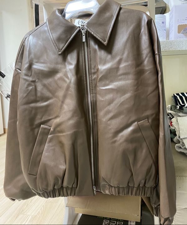 MUSINSA公式 | PLACE STUDIO ビーガンレザーオーバーサイズブルゾン