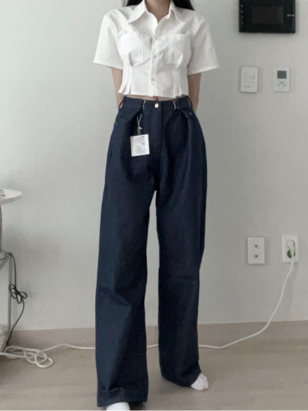 MUSINSA | AVANDRESS BUCKLE WIDE DENIM PANTS BLACK