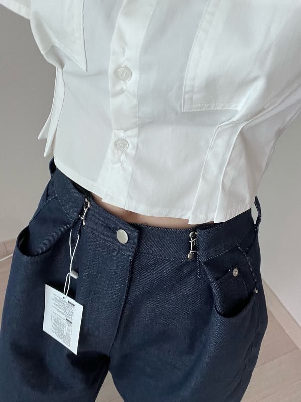 MUSINSA | AVANDRESS BUCKLE WIDE DENIM PANTS STONE BLUE