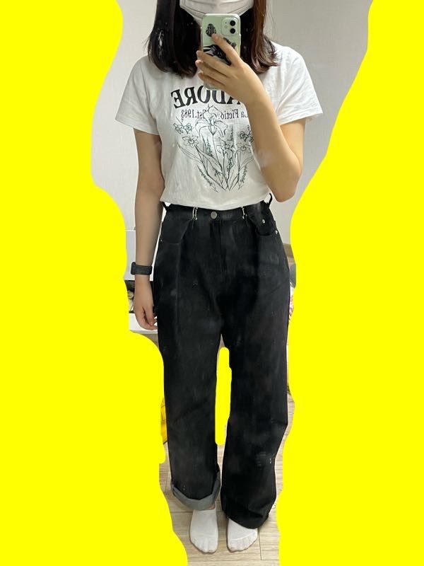 MUSINSA | AVANDRESS BUCKLE WIDE DENIM PANTS BLACK