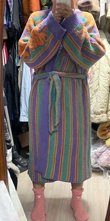 wiggle wiggle ガウン バスローブ Smile Cherry Argyle MUSINSA | WIGGLE WIGGLE FASHION Lounge Robe - Smile Cherry