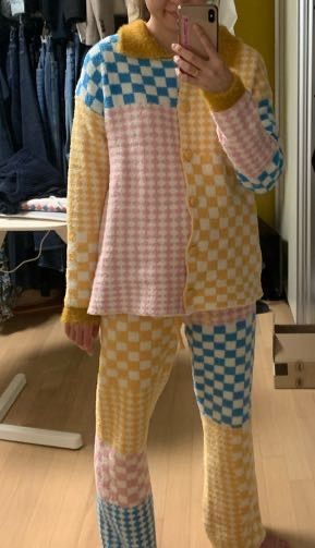 MUSINSA | WIGGLE WIGGLE FASHION Pajama Set (Long) - Grape
