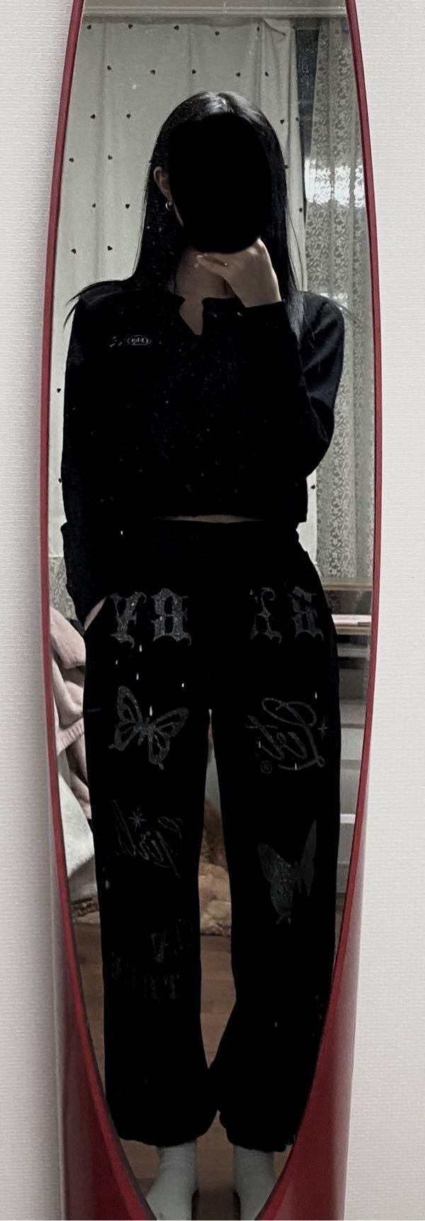 MUSINSA | LUV IS TRUE OW GLITTER JOGGER_BLACK