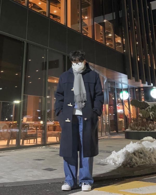 MUSINSA公式 | PARTIMENTO Oversized Melton Duffel Long Coat Navy