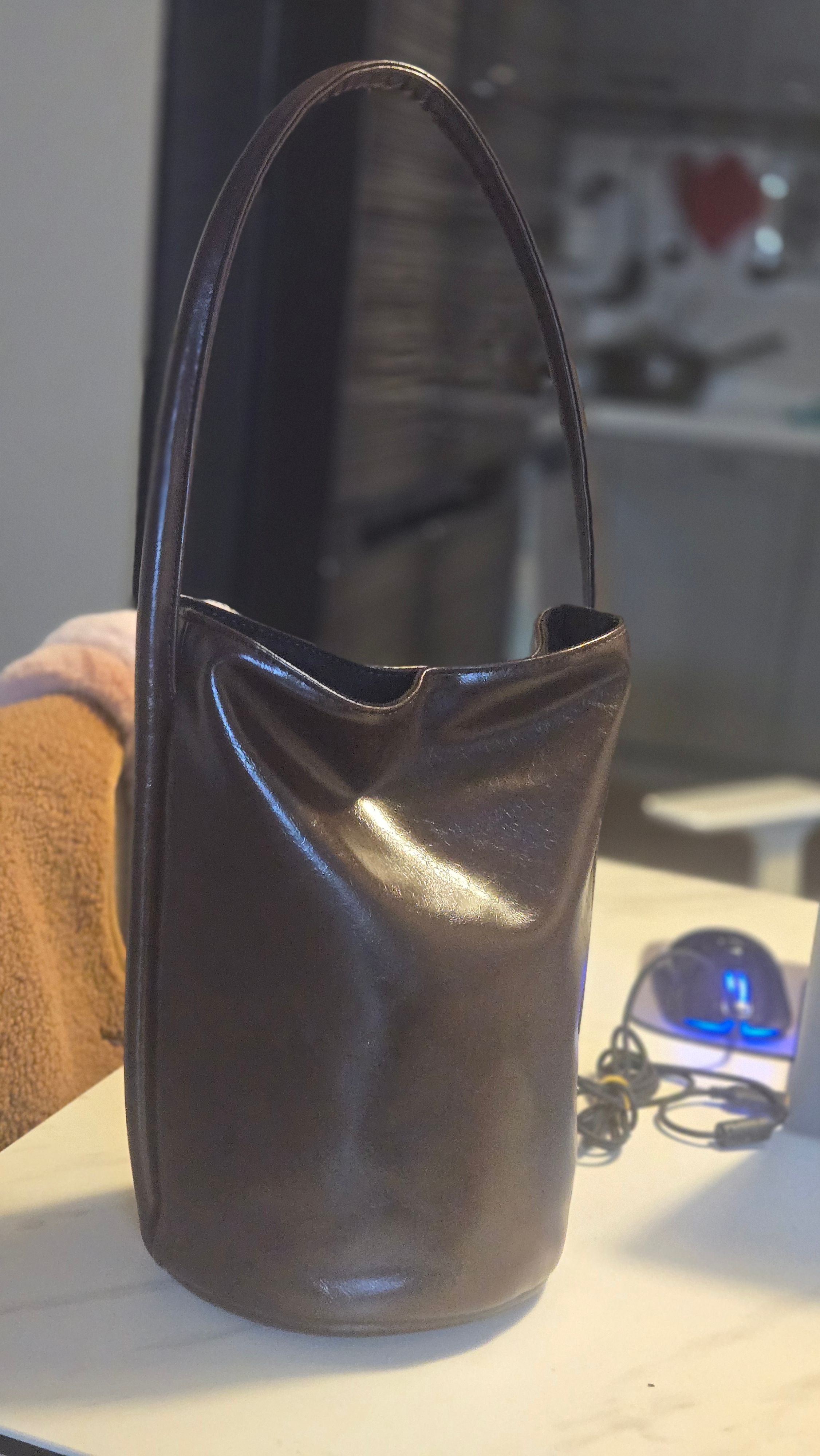 ★YEOMIM★ beaker bag crinkle black yeo-122 20th restock] Beaker bag (crinkle brown) - YEOMIM