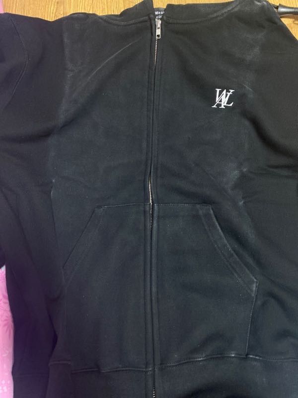 MUSINSA | WOOALONG Signature hood zip-up_BLACK