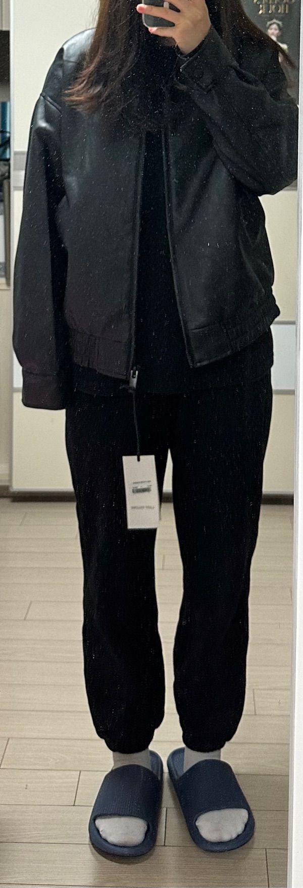 MUSINSA | LADY VOLUME 9005 VEGAN LEATHER SINGLE JACKET_BLACK
