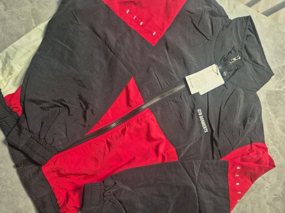 MUSINSA公式 | QT8 GARMENTS RG Old Track Jacket (ブラック/レッド)