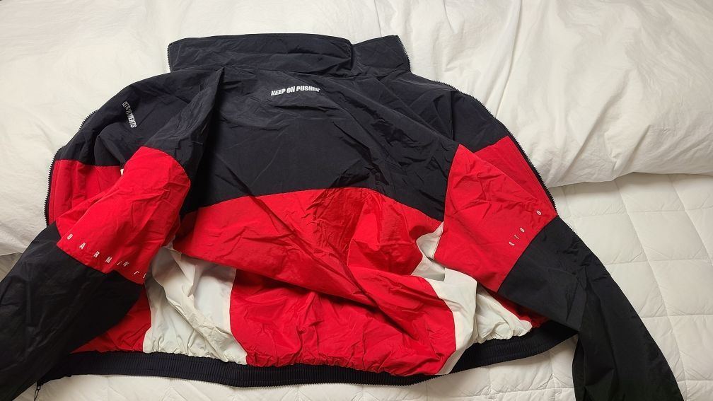 MUSINSA | QT8 GARMENTS TL Old Track Jacket (Black/Red)