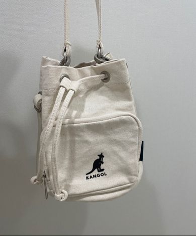 MUSINSA KANGOL Lucky Canvas Bucket Bag 3850 Ivory
