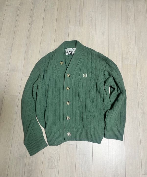 MUSINSA公式 | SATUR パロオーバーサイズブークルカーディガンセージ