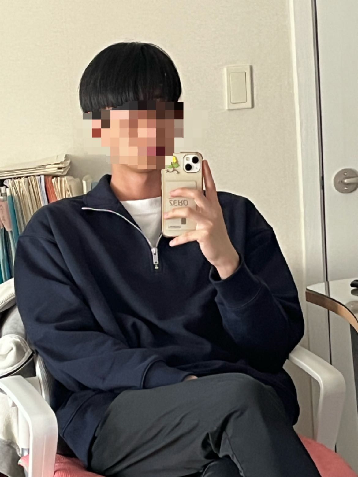 スウェット・トレーナー *MUSINSA STANDARD* Oversized collared sweatshirt pistachio M MUSINSA | MUSINSA STANDARD Oversized V-neck Sweatshirt