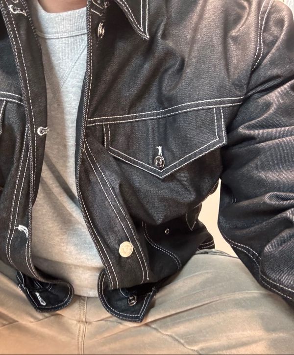 MUSINSA公式 | 51PERCENT Tunnel Lining denim Jacket - Black
