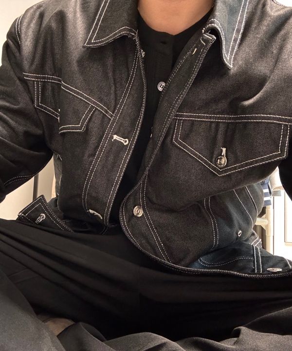 MUSINSA | 51PERCENT Tunnel Lining denim Jacket - Black