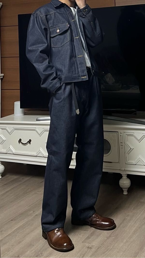 デニム・ジーパン LAUGHER [Non-fade] Cowboy denim pants 5FT392 MUSINSA | LAUGHER [SET] [Non-fade] Cowboy denim set up. - Black