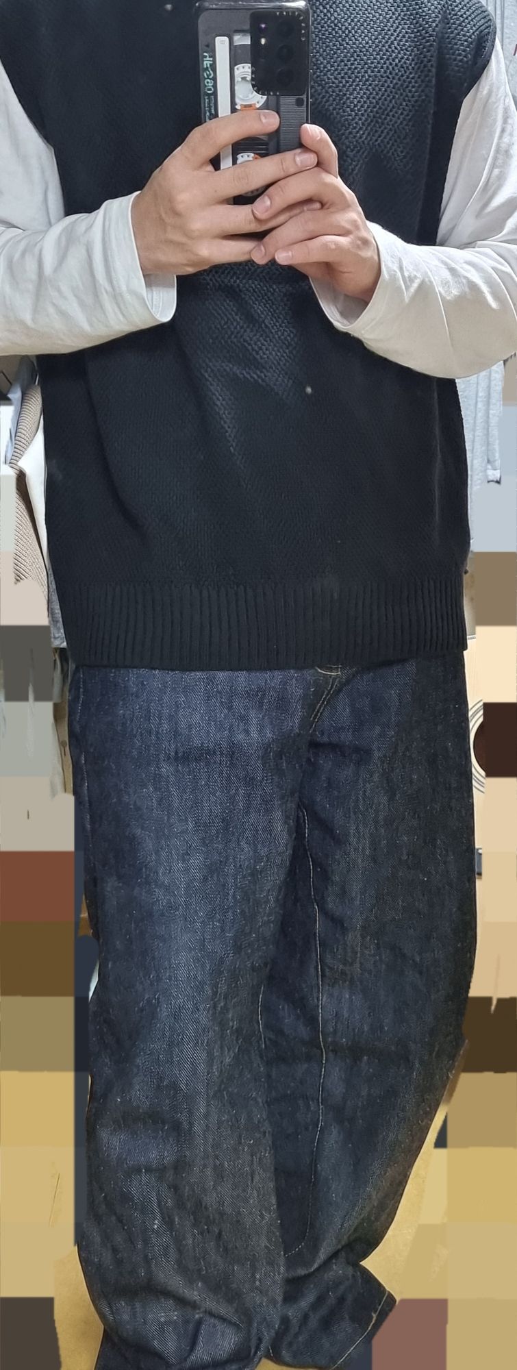 ニット・セーター *MUSINSA STANDARD* Textured crew neck knit vest black MMBWV3 MUSINSA | MUSINSA STANDARD TEXTURED CREWNECK KNIT VEST [BLACK]