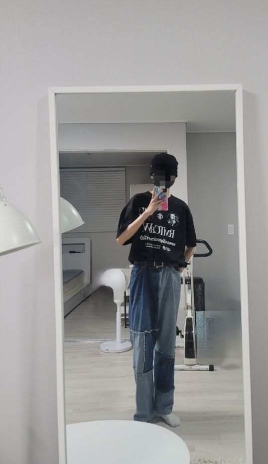 ROMANTIC CROWN ♥ SPLASH PAINTING DENIM PANTS /追跡付 ROMANTIC CROWN] SPLASH PAINTING DENIM PANTS /追跡付