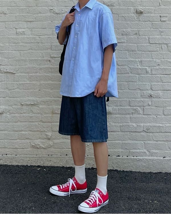 ハーフ・ショートパンツ Bermuda Wide One-Tuck Washed Denim Shorts Deep Indigo MUSINSA | GLW Bermuda Wide One-Tuck Washed Denim Shorts Deep