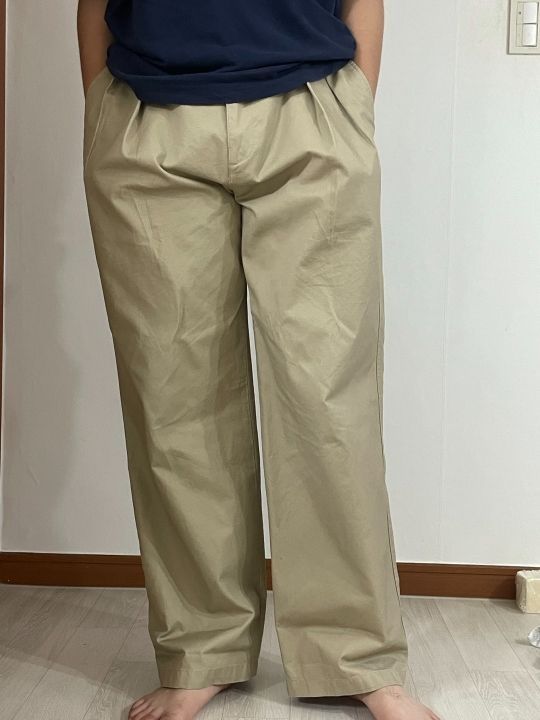 MUSINSA | MELANGE MASTER Wide Two-Tuck Chino Pants [Cream]