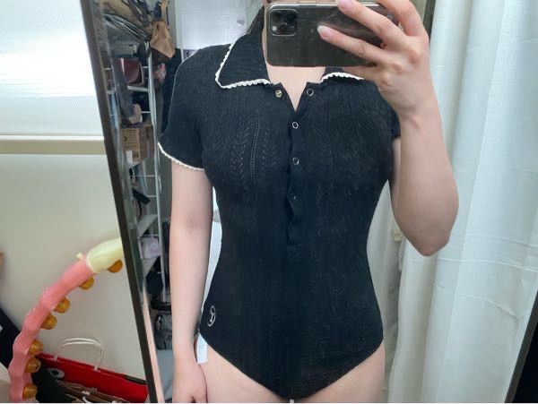 rolarola☆COLLAR BUTTON SWIMSUIT MUSINSA公式 | ROLAROLA COLLAR BUTTON SWIMSUIT BLACK