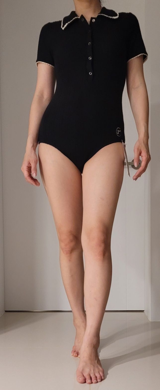 rolarola☆COLLAR BUTTON SWIMSUIT MUSINSA公式 | ROLAROLA COLLAR BUTTON SWIMSUIT BLACK