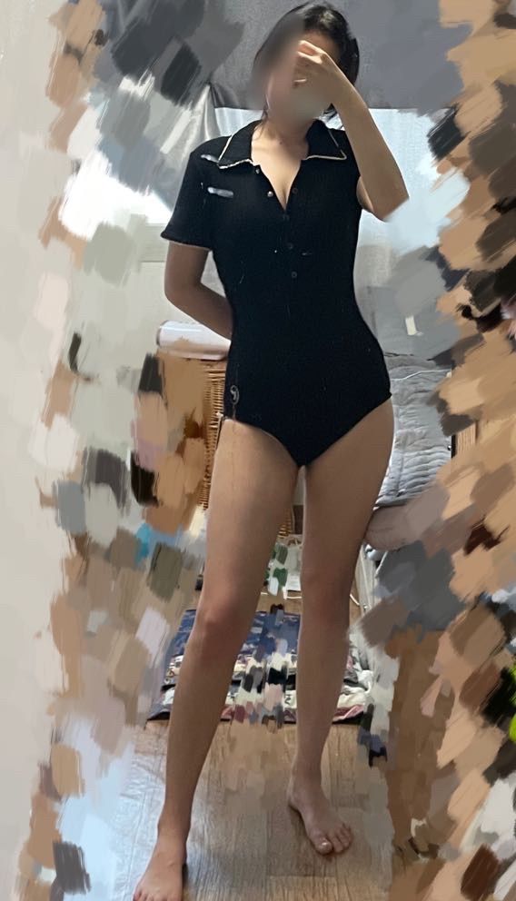 MUSINSA公式 | ROLAROLA COLLAR BUTTON SWIMSUIT BLACK