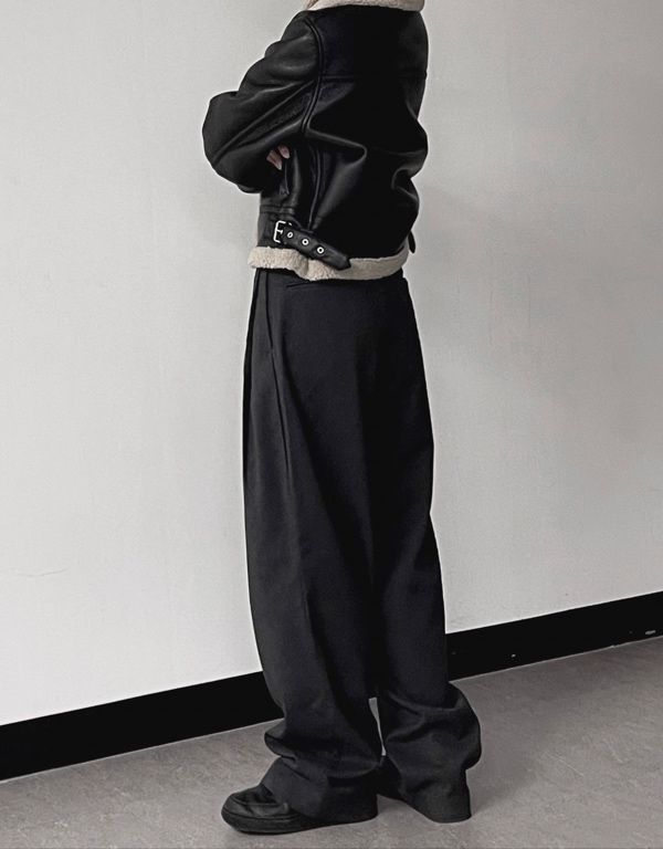 MUSINSA | SIGNATURE [Winter Fabric Added] Double-Tuck Wide Slacks