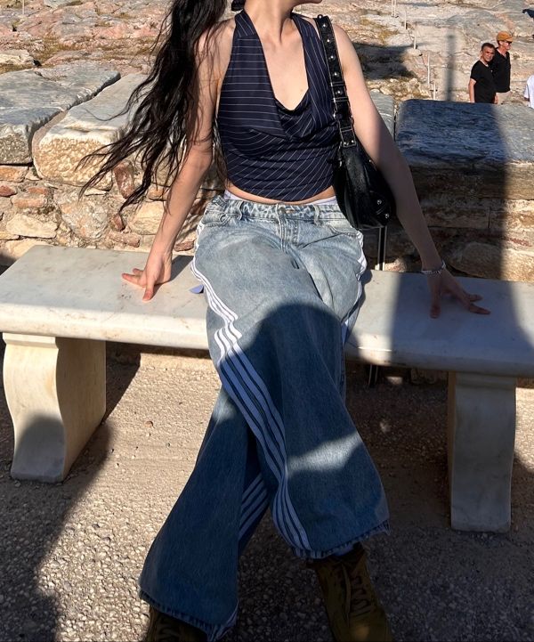 Not your roseノットユアローズDraping Halter Top NOT YOUR ROSE] Draping Halter Top (blue) | もごつ