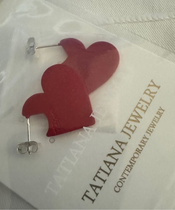 ☆TATIANA☆ Flat heart color earrings EC1350 MUSINSA | TATIANA Flat heart color earrings EC1350