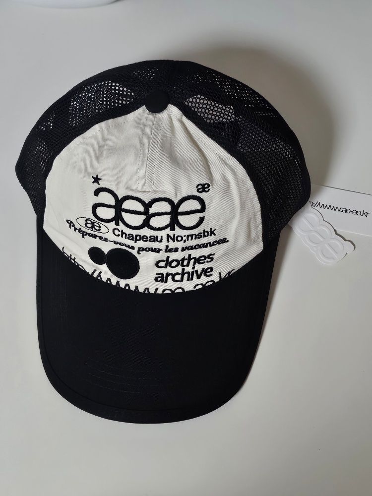 MUSINSA公式 | AEAE Web Logo Mesh Cap [Black]