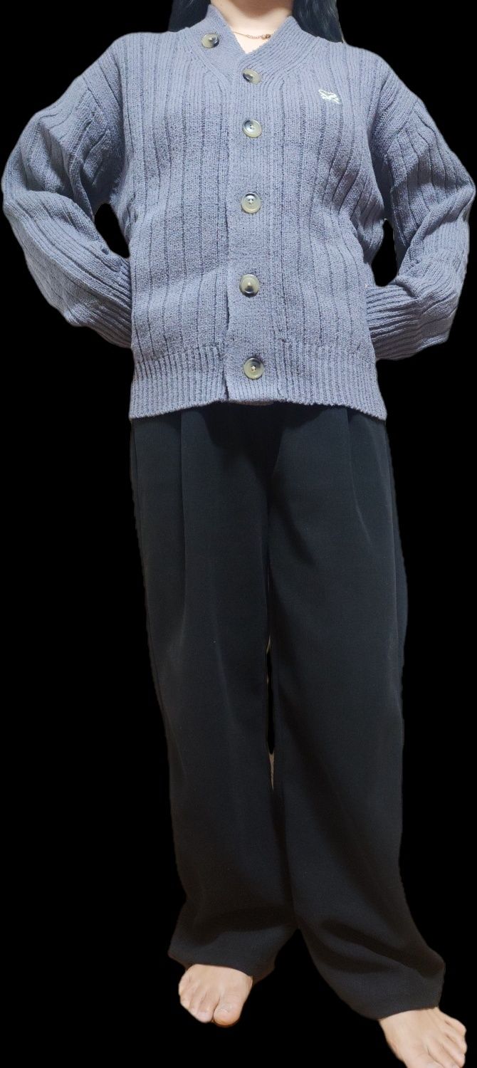 MUSINSA公式 | SATUR Faro Oversized Bookle Cardigan Charcoal Gray