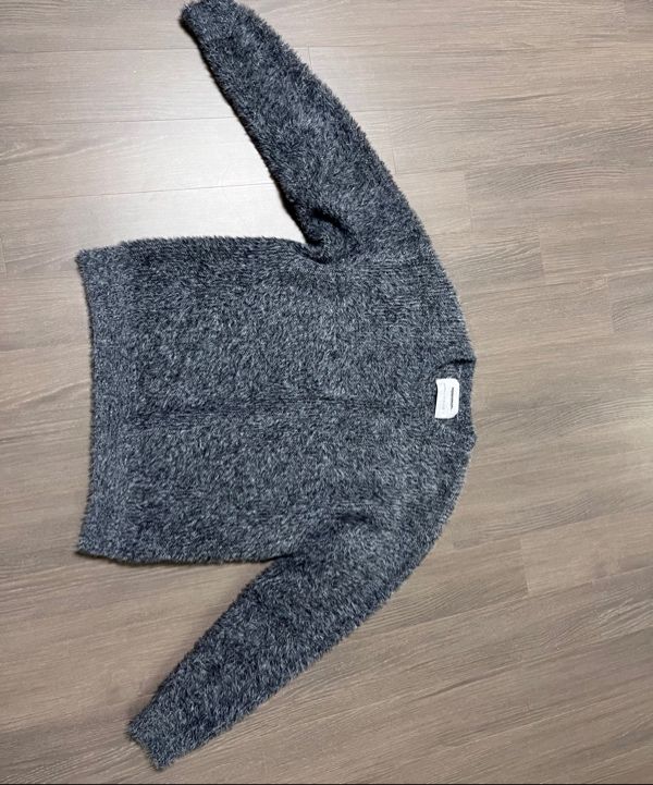 MUSINSA | NOMANUAL CROPPED HAIRY KNIT - MELANGE