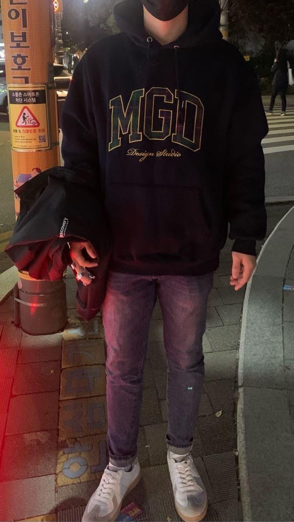 MUSINSA | MAHAGRID CHECK MGD COLLEGE HOODIE GRAY (MG2CFMM417A)
