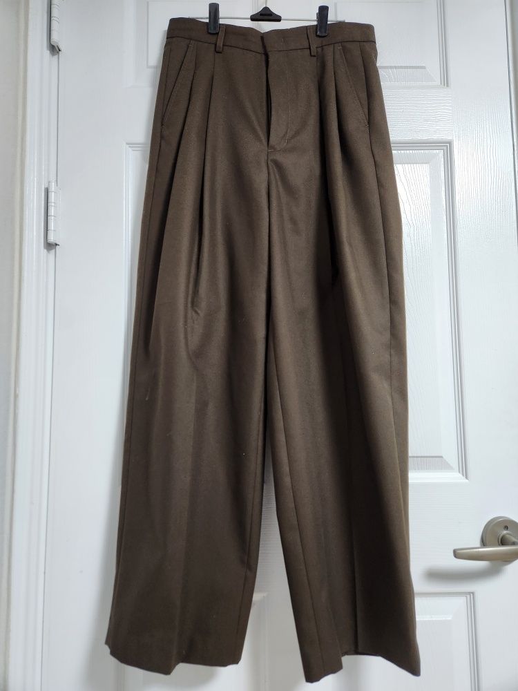 MUSINSA | NONBLANK Double Pintuck Wide Slacks_BROWN